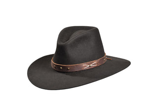 50/50 Beaver Fur, Dark Gray Fedora – Rugged Elegance, Size 7 1/8