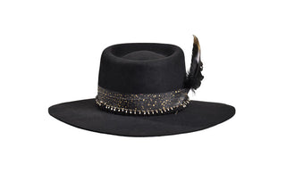 Bolero, Black, Beaver Fur, Size 7 1/4 Pearl and Spinel