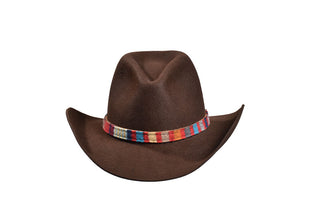 Chocolate Cowboy Hat – European Hare with Pendleton Band, Size 7 3/8