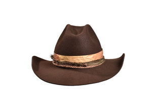 Chocolate European Hare Cowboy Hat – Hand-Painted Silk Band, Size 7 3/8