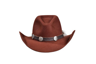 Redwood Beaver Cowboy Hat – Western Weight with Concho Leather Band, Size 7 1/2