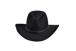 European Hare Black Cowboy Hat with Sleek Leather Band – Size 7 1/8