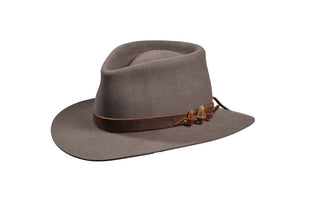 Natural Beaver Fedora with Citrine Leather Band, Size 7 5/8