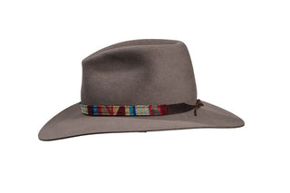 Natural Beaver Fedora with Pendleton Band, Size 7 3/8