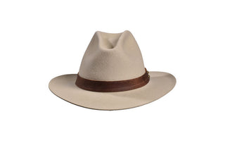Sand European Hare Canyon Hat with Plain Leather Band, Size 7 3/8