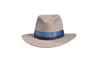 Silverbelly European Hare Fedora Hat, With Kyanite band, Size 7 1/4