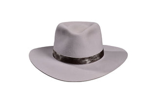 Silverbelly Fedora with Cowhide Hatband Size 7 5/8