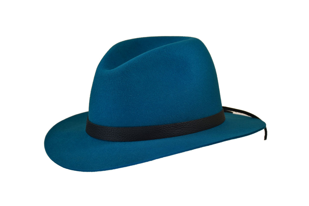 Turquoise Fedora Hat Rabbit Felt – TrueWestHats display picture 2