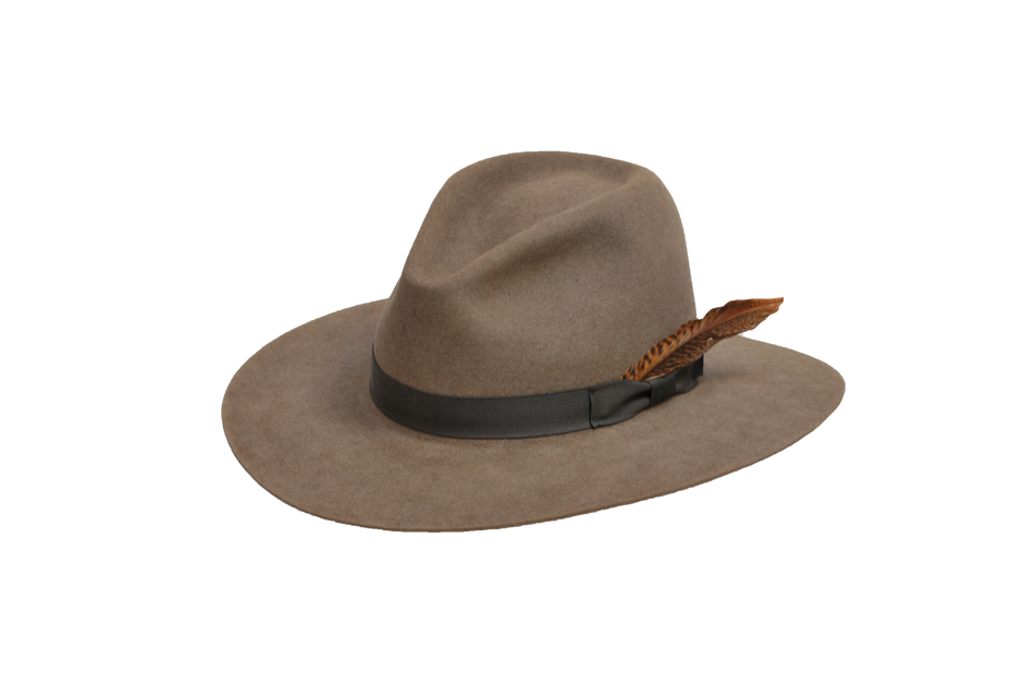 The Brook Beaver Fur Fedora Hat Natural Beaver Fur