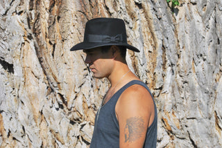 The Ellis - Men's Black Fedora-Hats-TrueWestHats