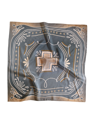 Blue Geometric Wild Rag 26x26