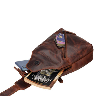 Sydney Leather Crossbody Bag – Unisex – Chestnut