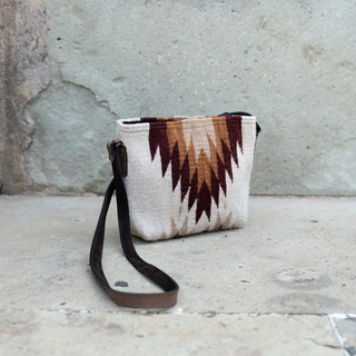 Copal Zapotec Wool Crossbody–Leather Fringe