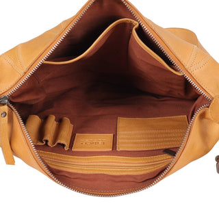 Avery Diamond Leather Crossbody Bag: Cognac