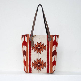 Encuentro Wool Bucket Tote–Leather Strap