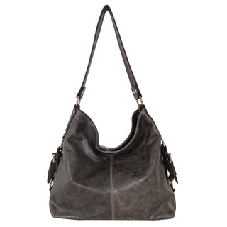 Simone Md Leather Shoulder Bag: Slate