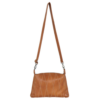 Avery Diamond Leather Crossbody Bag: Cognac