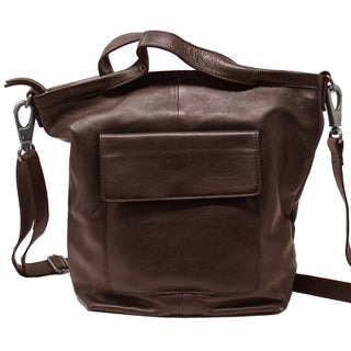Bianca Handcrafted Leather Tote/Crossbody Bags: Cognac