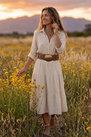 LIGHT BROWN LEATHER BELT NARROW ALPHA