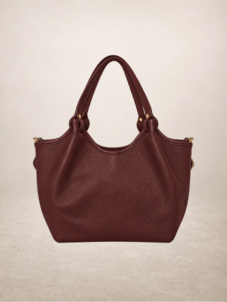 KELLI - Leather bag: Wine red
