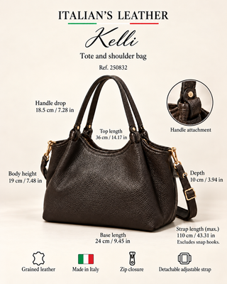 KELLI - Leather bag: Wine red