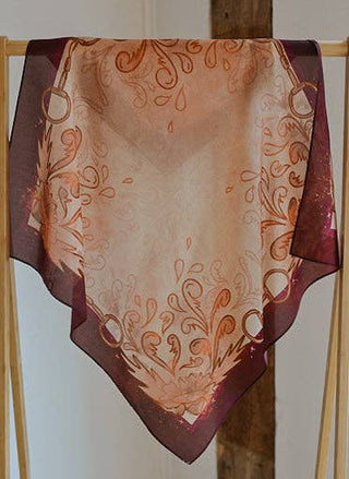 Show Day D Ring Snaffle Bit Wild Rag Scarf in Vintage Plum Unique Gift