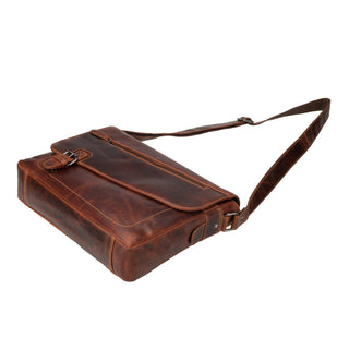 Premium Leather Laptop Bag 14" – Chicago – Chestnut
