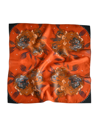 Frontier Blooms Wild Rag Western Silk Scarf