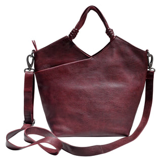 Nash Handcrafted Leather Tote/Crossbody Bags: Oxblood