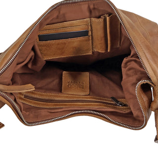Boone Handcrafted Leather Crossbody/Hobo  Bags: Cognac