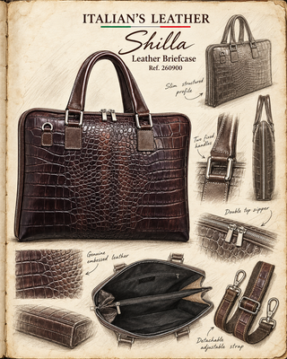 SHILLA - crocodile-embossed: Marron