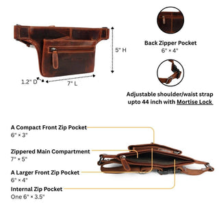 Osaka Leather Belt Bag – Unisex – Chestnut