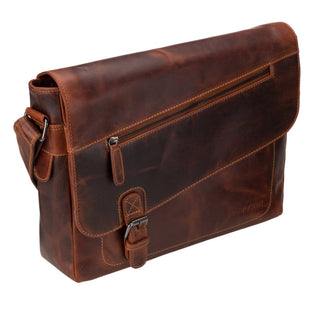 Premium Leather Laptop Bag 14" – Chicago – Chestnut