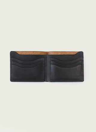 Full-Grain Leather Bifold Wallet: Black