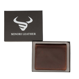 Philip Leather Trifold Wallet for Men in Chestnut