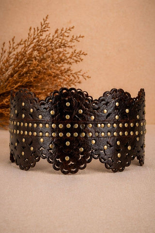 Ares Drk Brn Leather Sash Belt