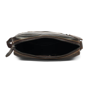 Asheville Leather Crossbody Bag – Unisex – Brown