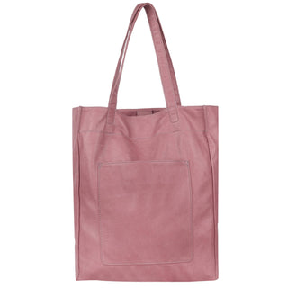 Margie Handcrafted Leather Tote Bag: Mauve