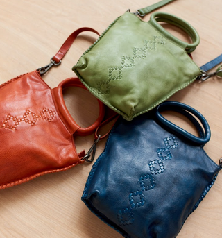 Milano Handcrafted Leather Tote/Crossbody Bags: Oxblood