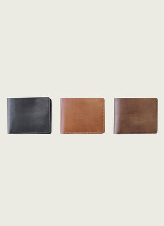 Full-Grain Leather Bifold Wallet: Black