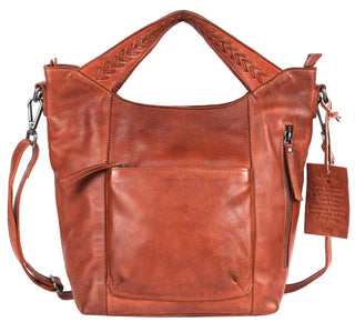 Mason Handcrafted Leather Tote/Crossbody Bags: Cognac