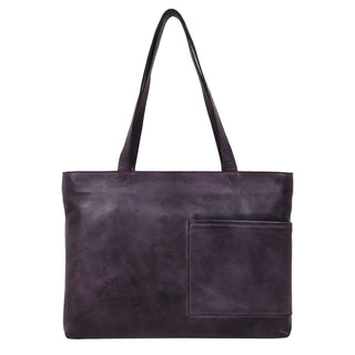Noelle Handcrafted Leather Tote: Eggplant