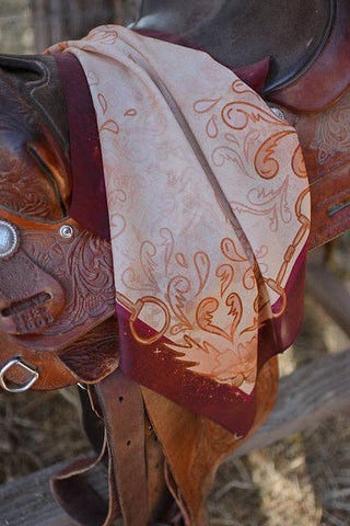 Show Day D Ring Snaffle Bit Wild Rag Scarf in Vintage Plum Unique Gift