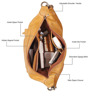 Avery Diamond Leather Crossbody Bag: Cognac
