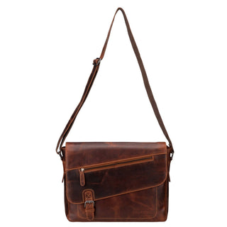 Premium Leather Laptop Bag 14" – Chicago – Chestnut