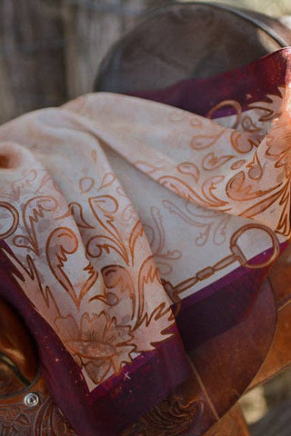Show Day D Ring Snaffle Bit Wild Rag Scarf in Vintage Plum Unique Gift