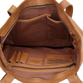 Noelle Handcrafted Leather Tote: Eggplant