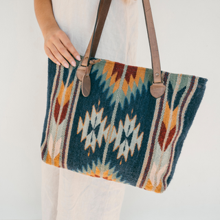 Stargazer Zapotec Wool Tote–Handwoven in Oaxaca