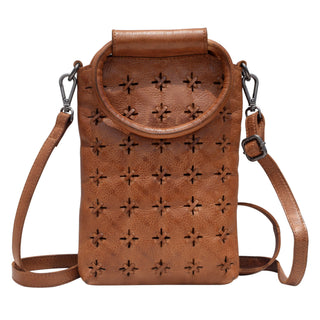 Cooper Handcrafted Leather Crossbody Bags: Cognac