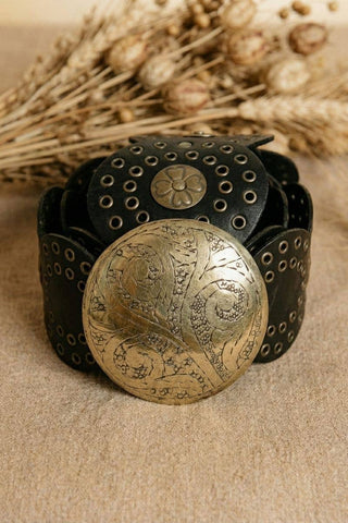 ALPHA WIDE BLACK LEATHER BELT